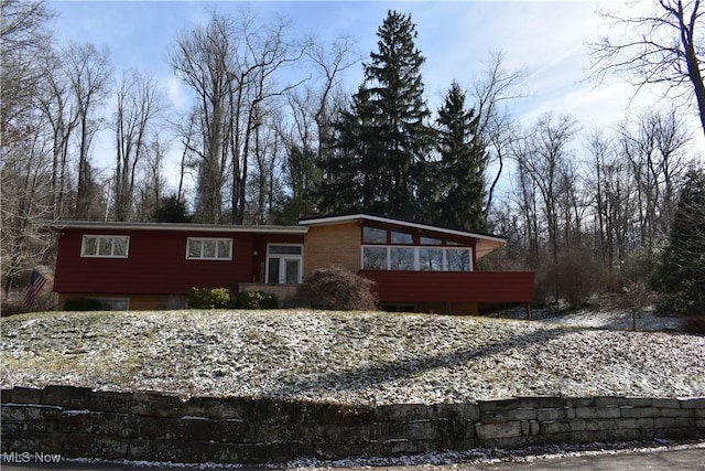 view of single story home