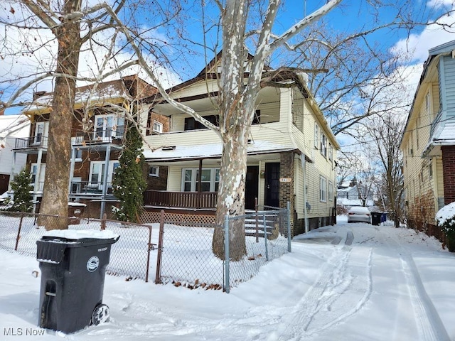 view of front of property with a porch