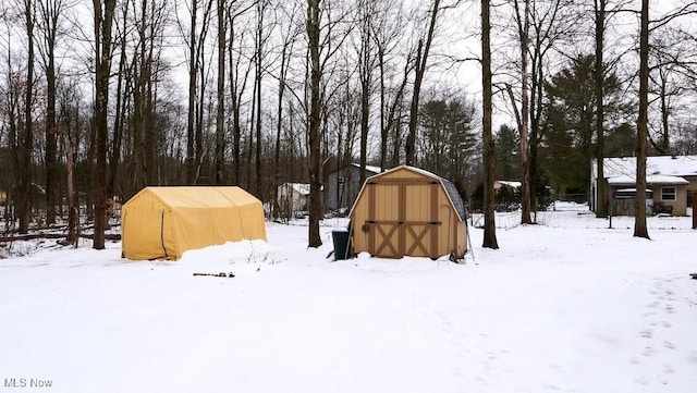 view of snowy yard