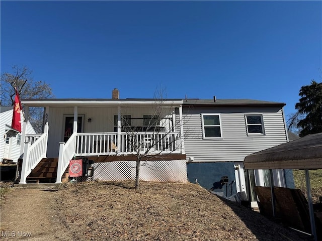 view of front of house with a porch