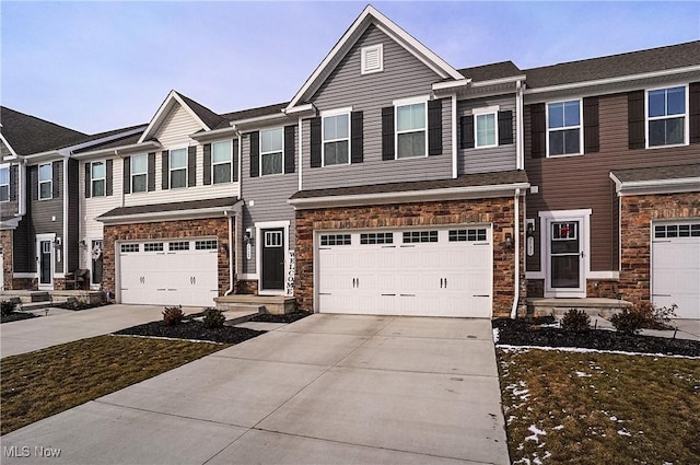 view of property with a garage