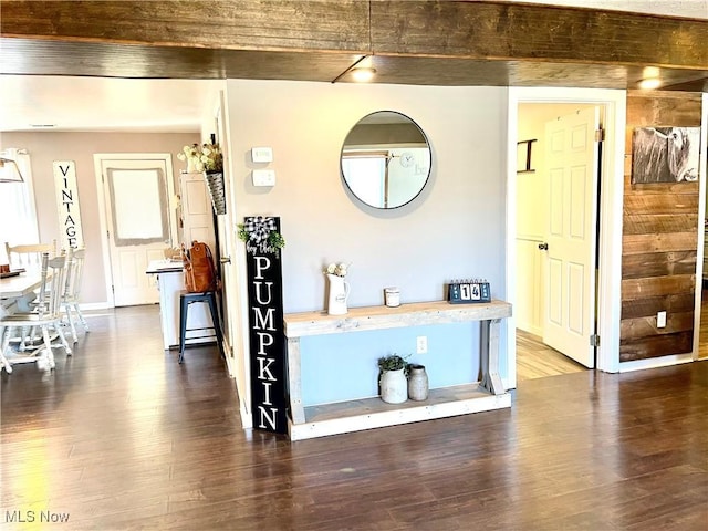 interior space with wood finished floors