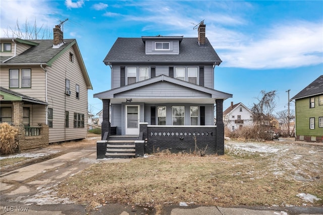 view of front of property with covered porch