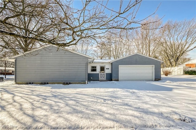 exterior space featuring a garage