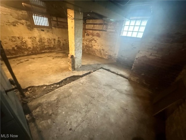 basement with a wealth of natural light