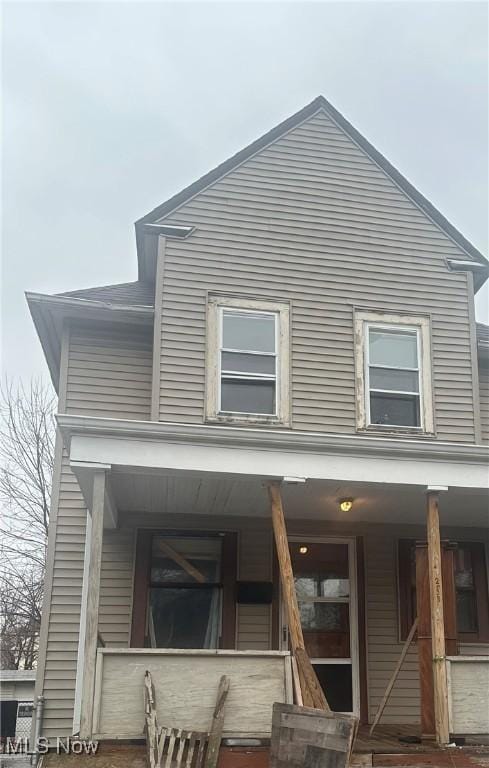 view of home's exterior featuring covered porch