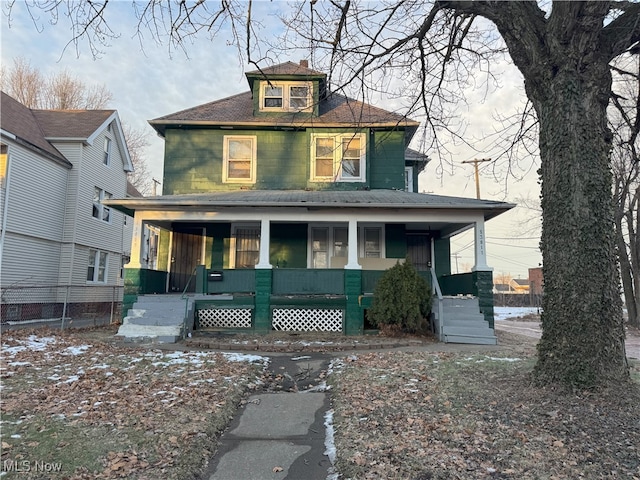 view of front of house with a porch