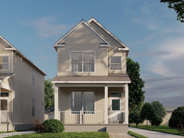 front of property featuring covered porch