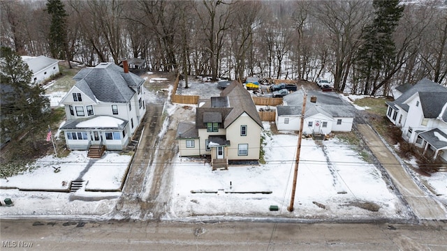 view of snowy aerial view