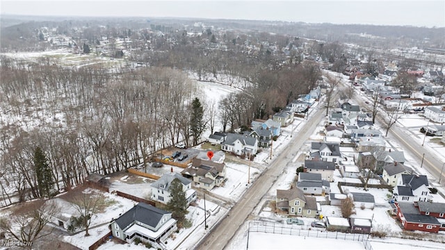 view of snowy aerial view