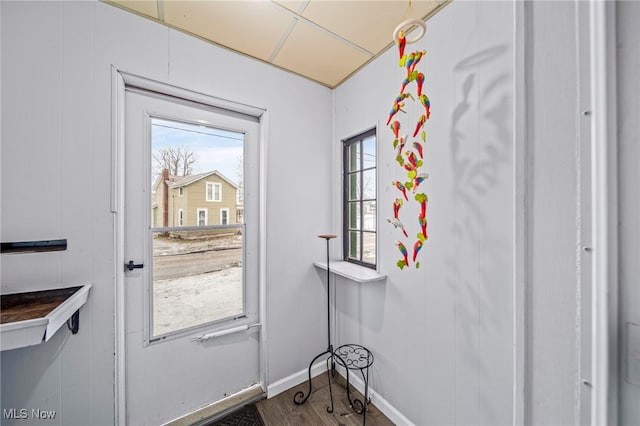 doorway to outside featuring hardwood / wood-style floors