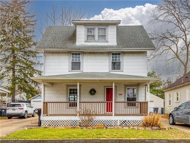 view of front property featuring a porch