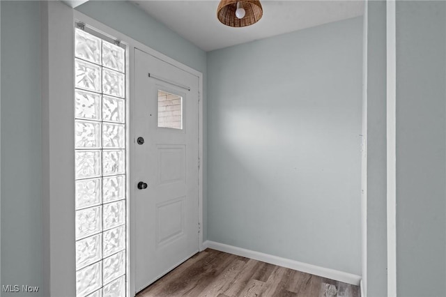 entrance foyer with light hardwood / wood-style flooring