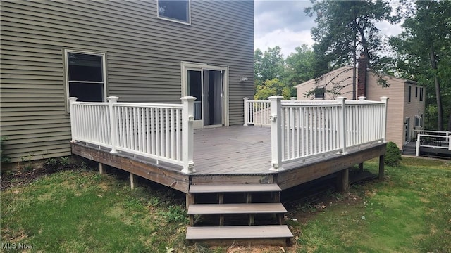 deck with a yard