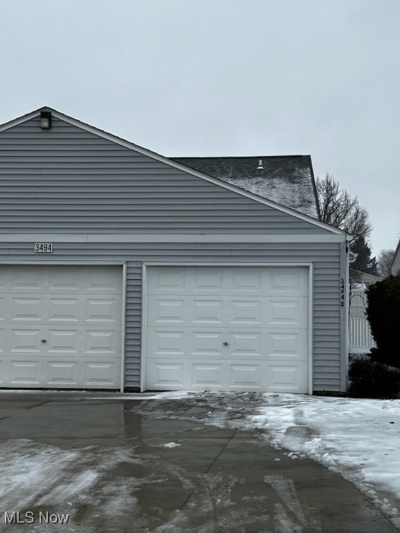 garage with driveway