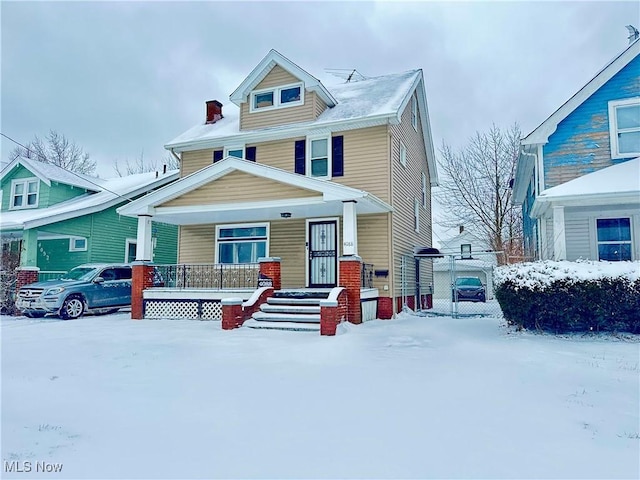 view of front facade featuring a porch