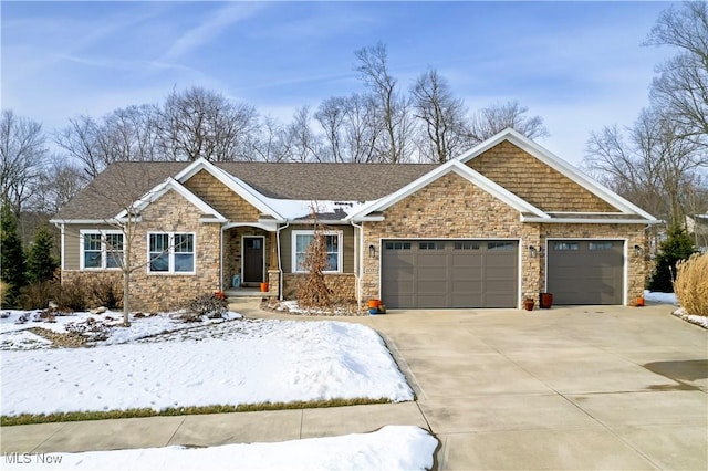 craftsman inspired home featuring a garage