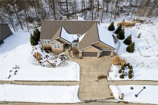 view of snowy aerial view