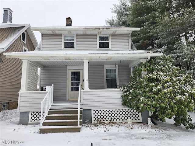 view of front facade featuring a porch