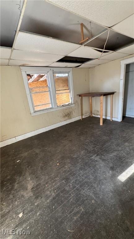 basement with a drop ceiling
