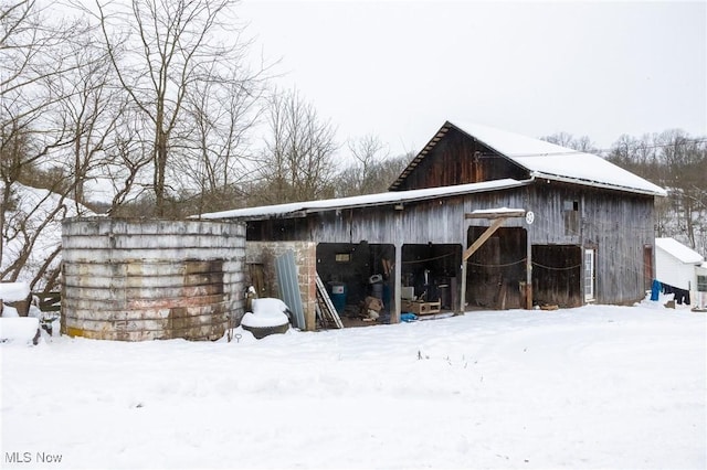 view of snow covered structure