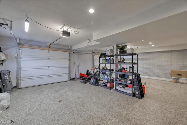 garage featuring a garage door opener