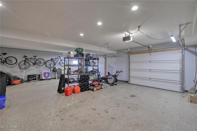 garage featuring a garage door opener