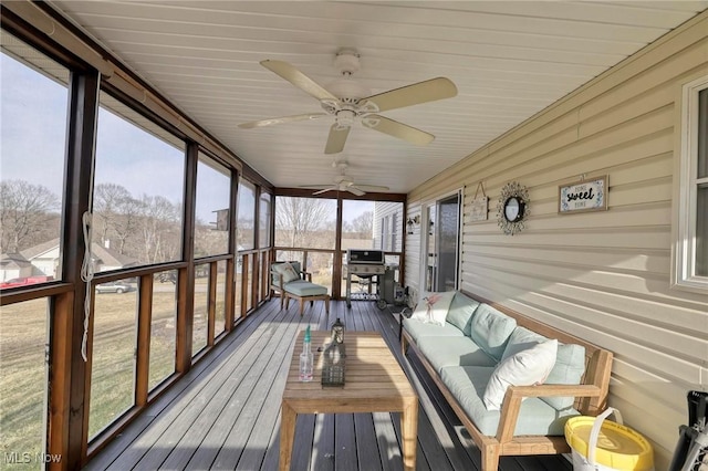 view of unfurnished sunroom