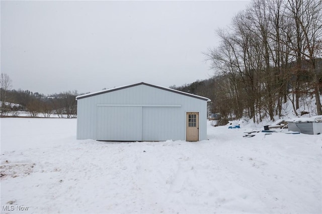 view of snow covered structure