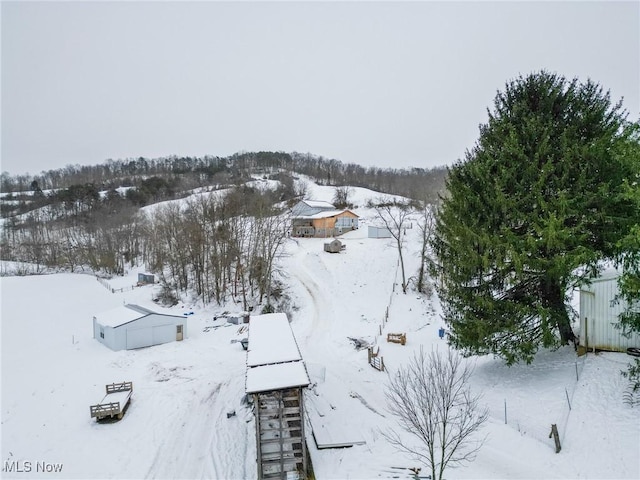 view of snowy aerial view