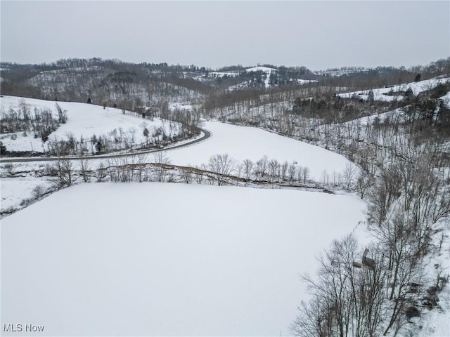 view of snowy aerial view