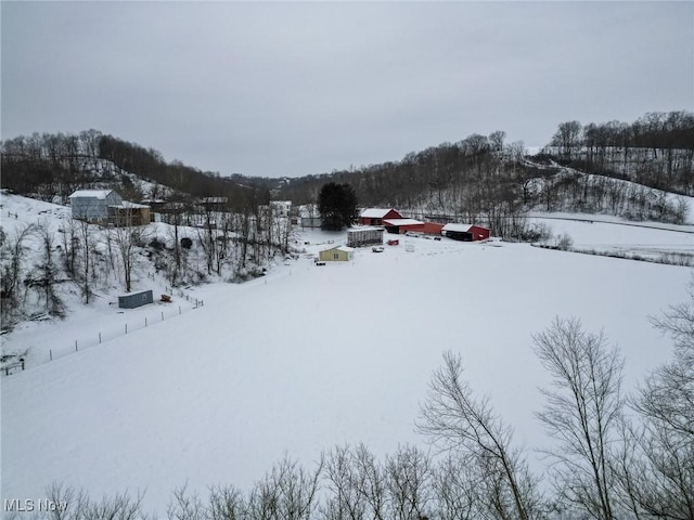 view of snowy aerial view