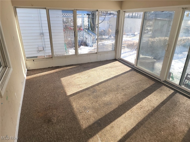 view of unfurnished sunroom