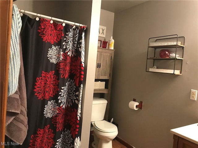 bathroom with vanity and toilet