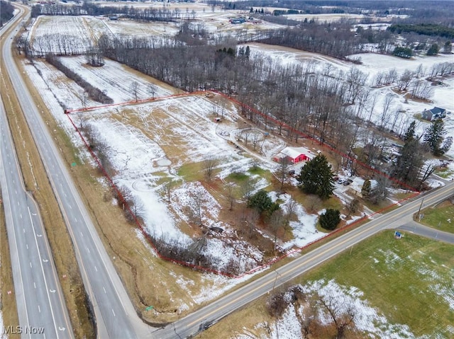 view of snowy aerial view