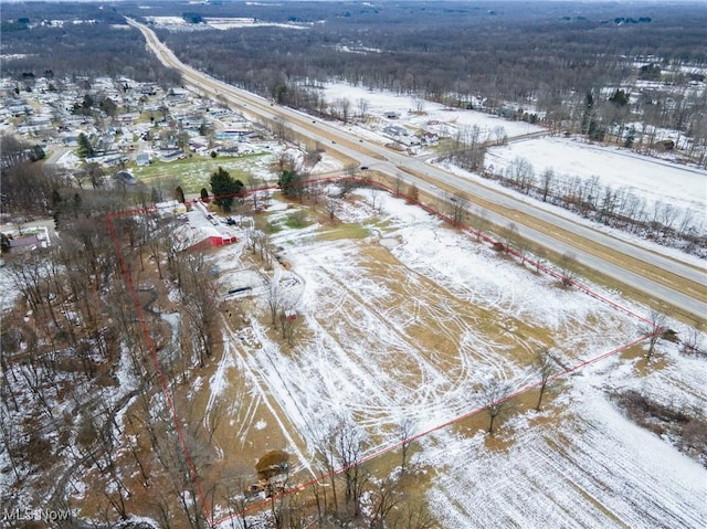 view of snowy aerial view