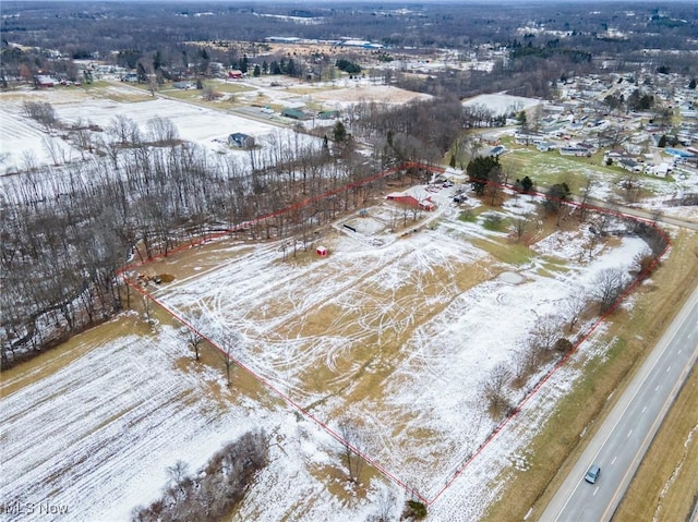 view of snowy aerial view