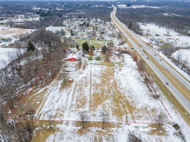 view of snowy aerial view