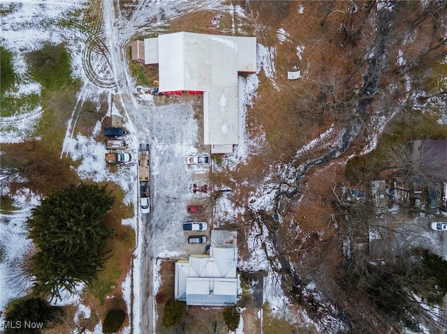 view of snowy aerial view