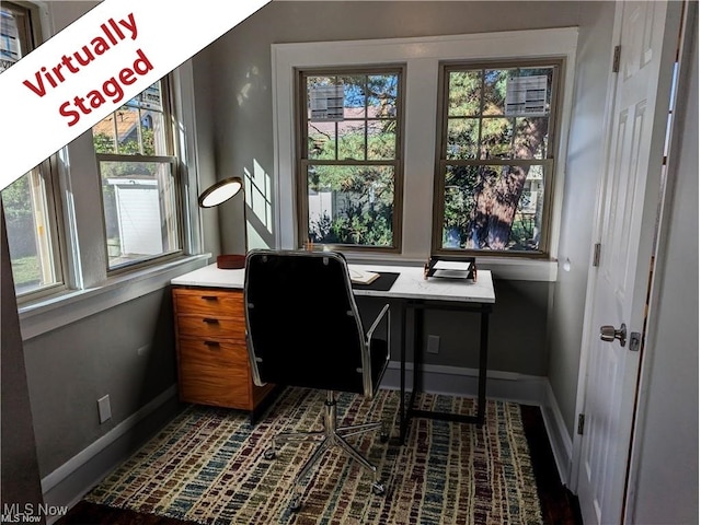 office featuring baseboards