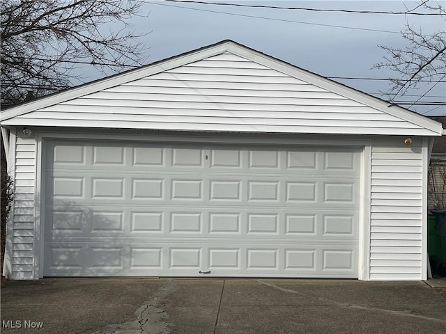 view of garage