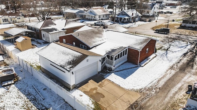 view of snowy aerial view