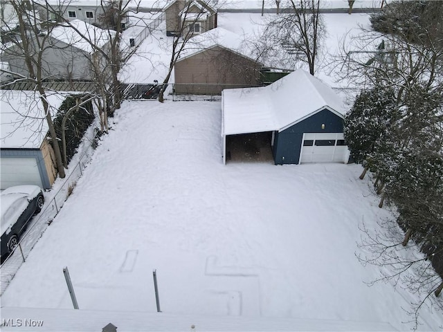 view of snowy aerial view