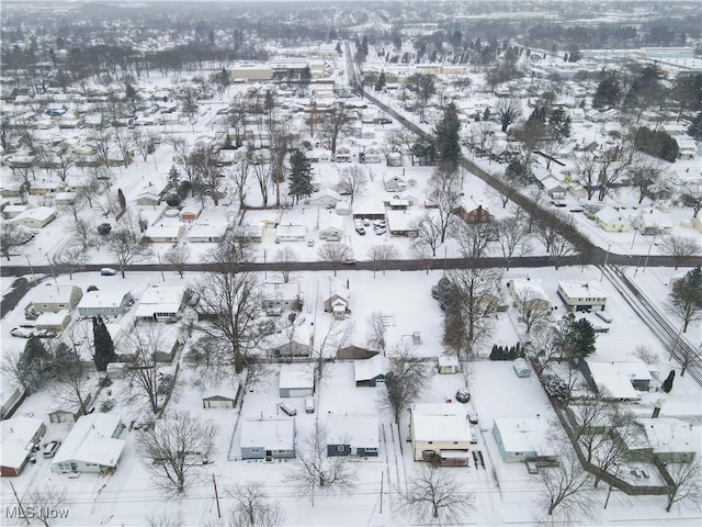 view of snowy aerial view