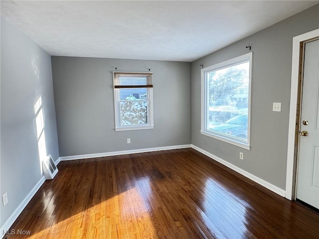 empty room featuring wood-type flooring