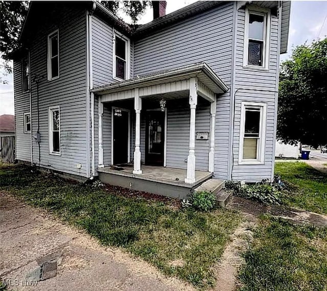 view of front of home with a porch