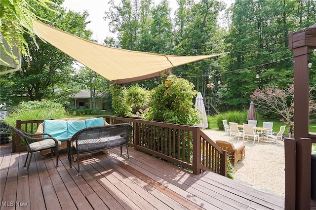 deck with an outdoor living space