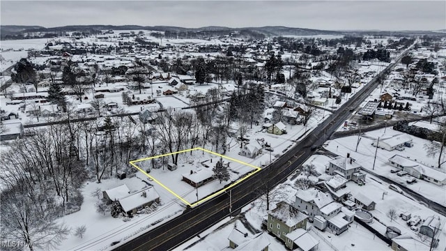 view of snowy aerial view