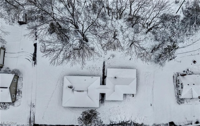 view of snowy aerial view