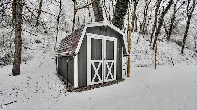 view of snow covered structure